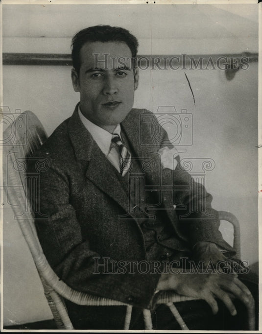 1928 Press Photo Yoshio Fujiware, Japanese Tenorin Rome for Italian Opera Comp. - Historic Images