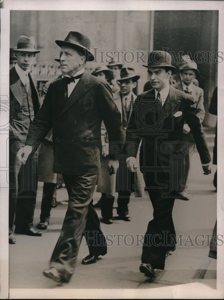 1936 Press Photo British Justice Porter leave the Court of the King&#39;s Bench Div. - Historic Images