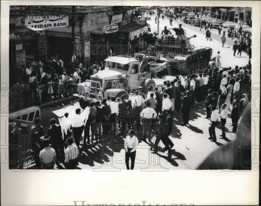 1967 Tank Transporters at Amman during crisis in Middle East. - Historic Images