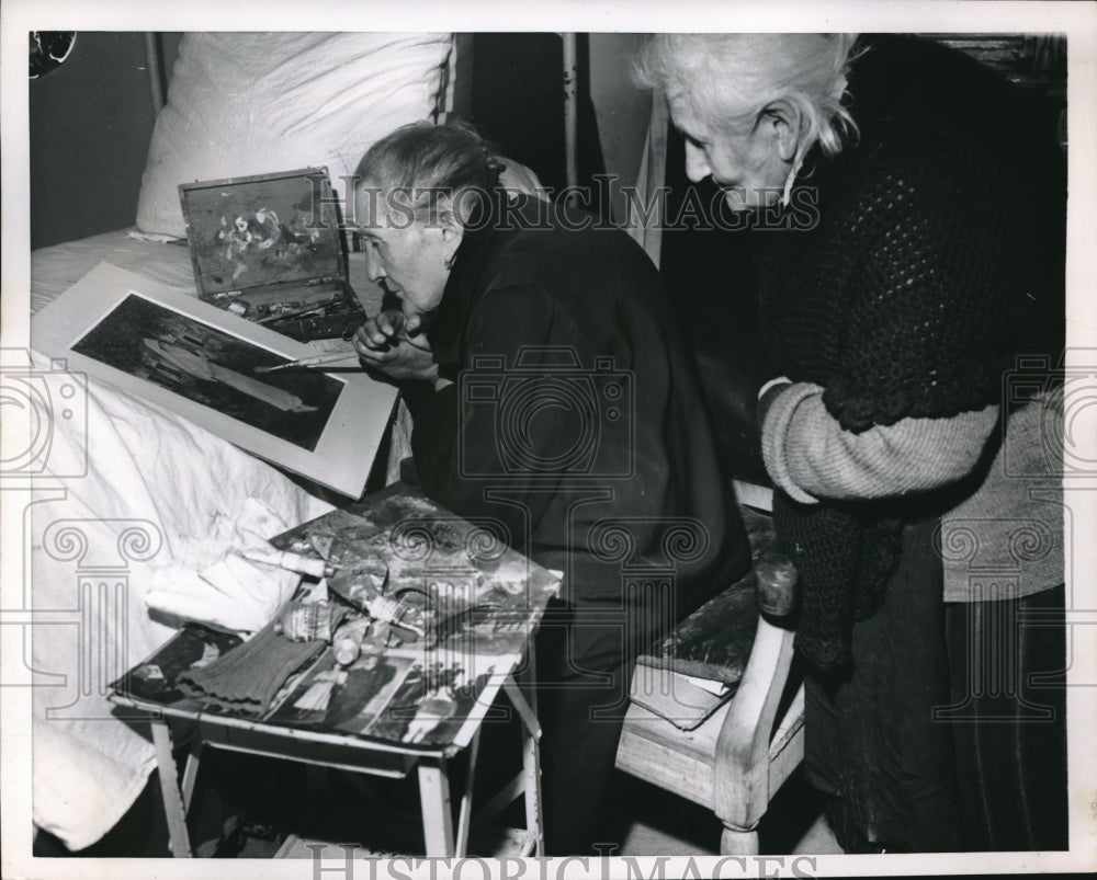 1952 Press Photo Desiree Halle Henriette Guillot French Painter - Historic Images