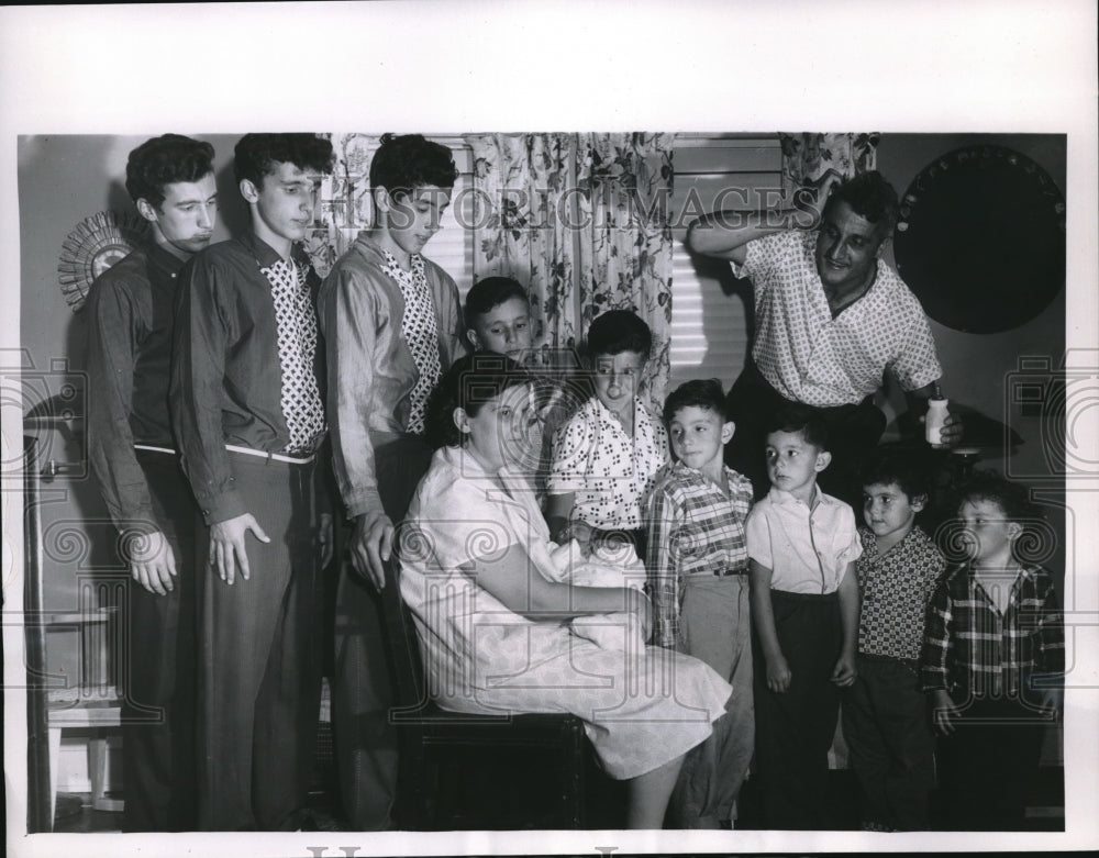 1958 Press Photo All Male men Children of Mr. and Mrs.Arcuri Family. - Historic Images