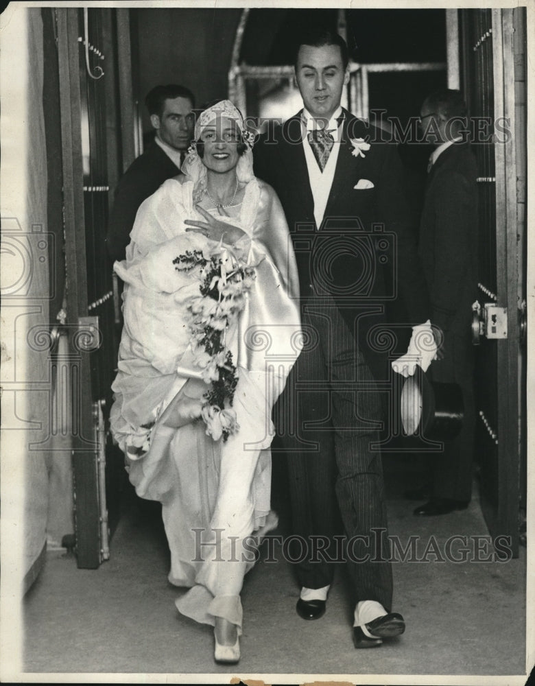 1930 Press Photo Daniel Sickles and Wife Best Wedding of the Season NYC - Historic Images