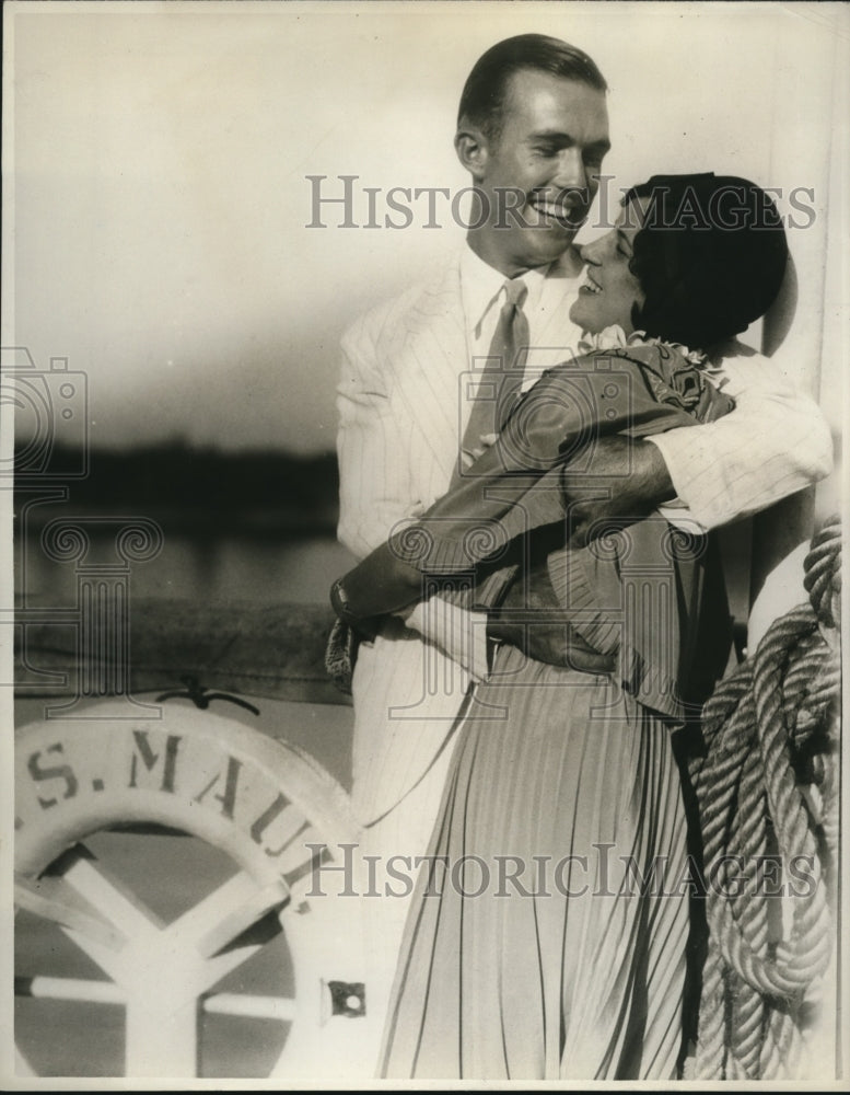 1929 Press Photo A.W. Harpster & Olive Furrow wed after meeting on radio - Historic Images