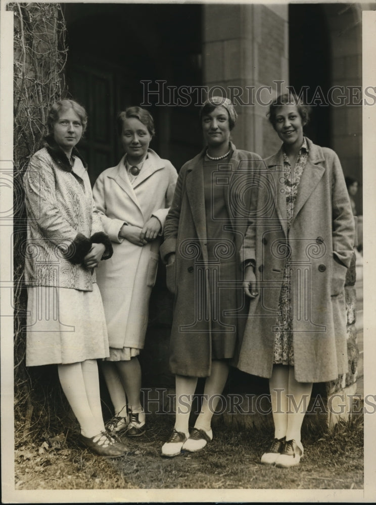 1928 Press Photo Helen Huberth, Margaret Streit, Agnes Woodhull, Ruth King - Historic Images