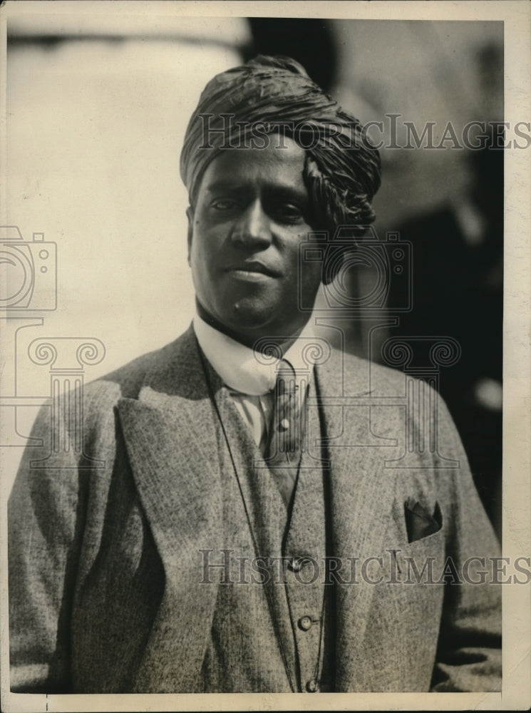 1925 Press Photo Rajah Sahib Zamindar of Palayampatty of Madura Visits U.S. - Historic Images
