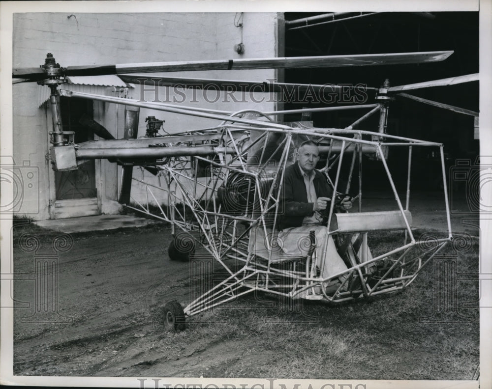 1958 Dallas Texas JS Williams &amp; his convertoplane invention - Historic Images