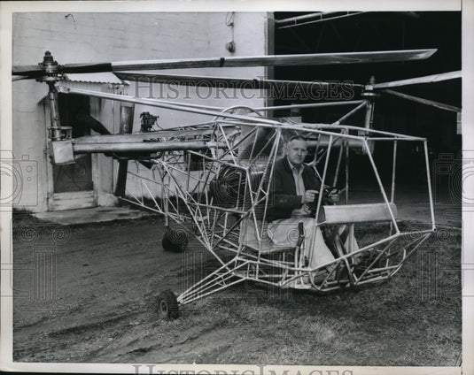 1958 Dallas Texas JS Williams & his convertoplane invention - Historic Images