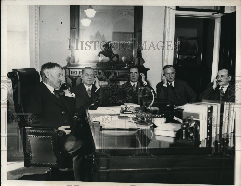 1931 Press Photo Sec of State Henry Stimson, TG Miller, R de Lima, Wm Castle - Historic Images