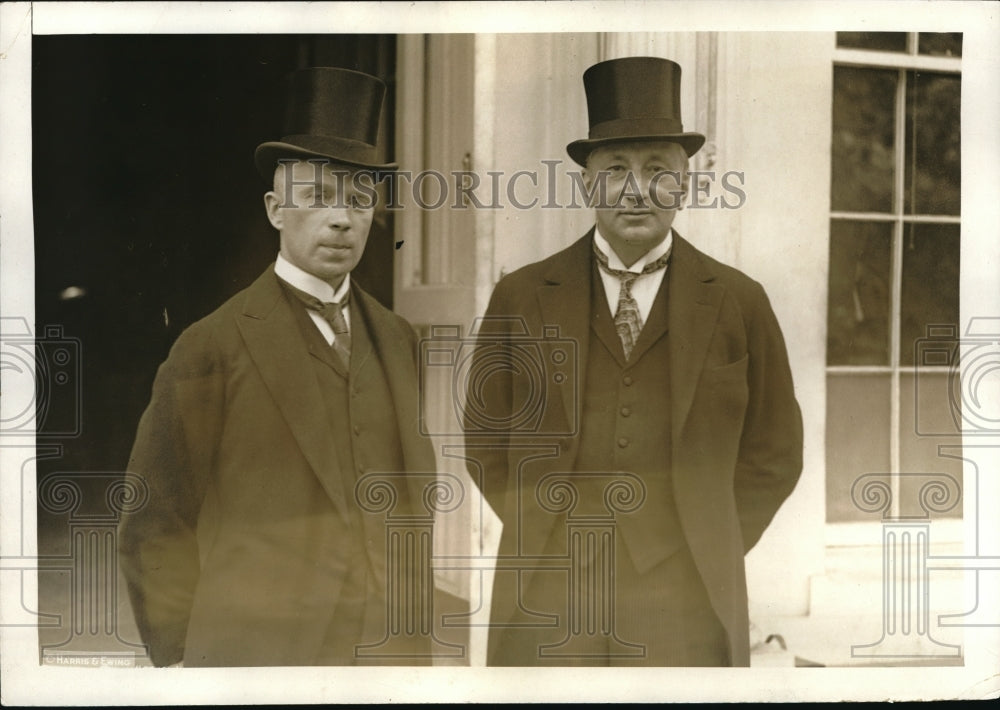 1927 Press Photo Minister of Finland Leonard Astrom with Dr. Yrjo Ilvessaro - Historic Images