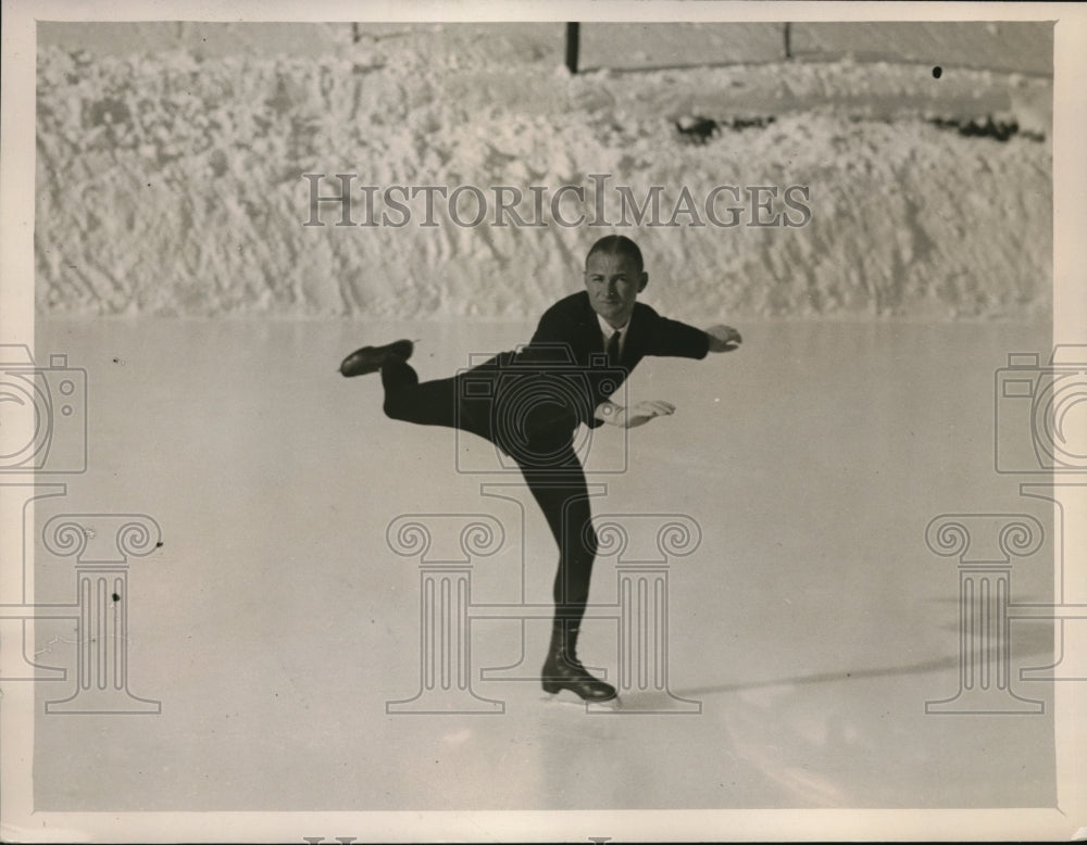 1929 Press Photo Mr. Leslie White Winner Of The Lytton Skating Cup Competition - Historic Images