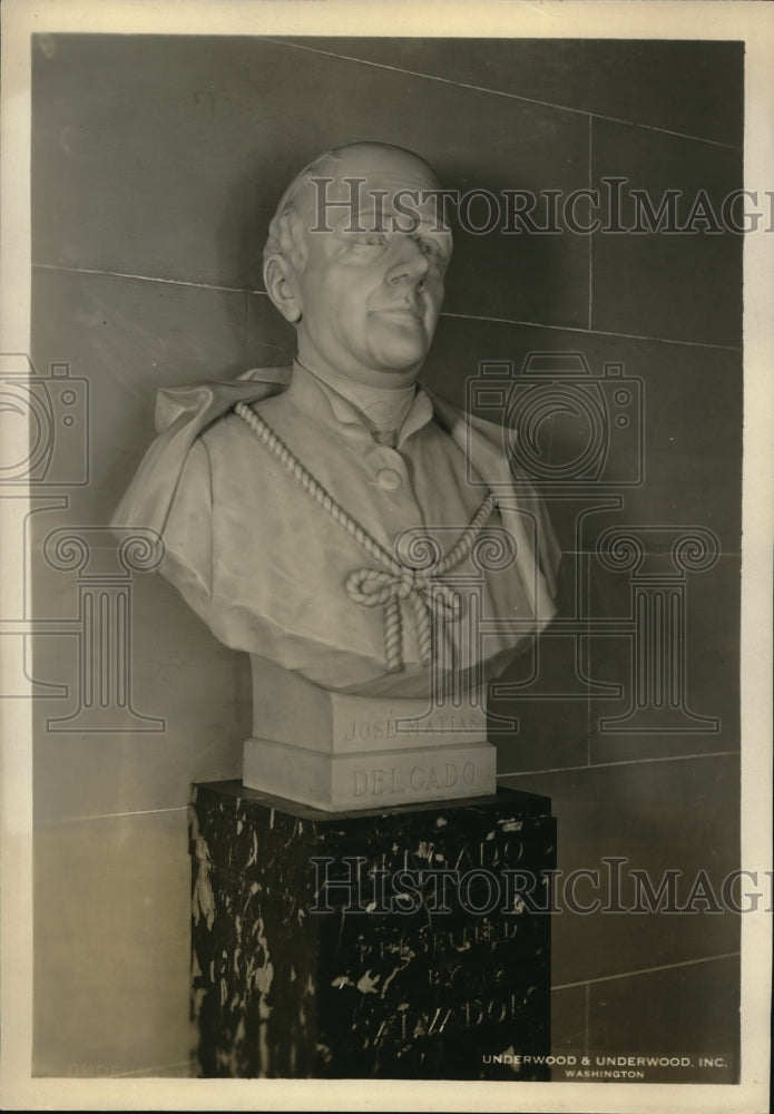 1926 Press Photo Bust of Jose Delgado, National Hero of El Salvador-Historic Images