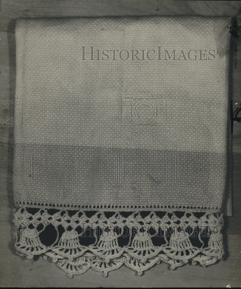1920 Press Photo Crocheted Towel Edge - Historic Images