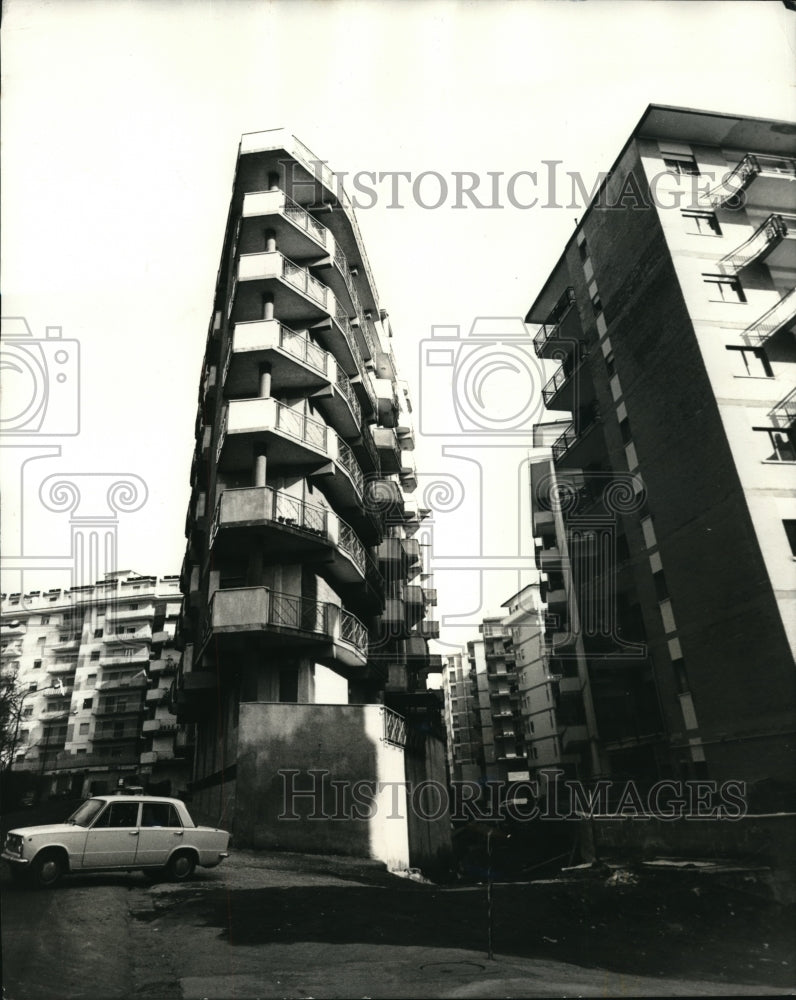1970 Press Photo Tall Apartment Buildings in Naples, Italy Vomero Hill - Historic Images