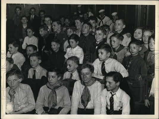 1963 Press Photo Members of Police Boy Scout troops at Cleveland Ohio - Historic Images