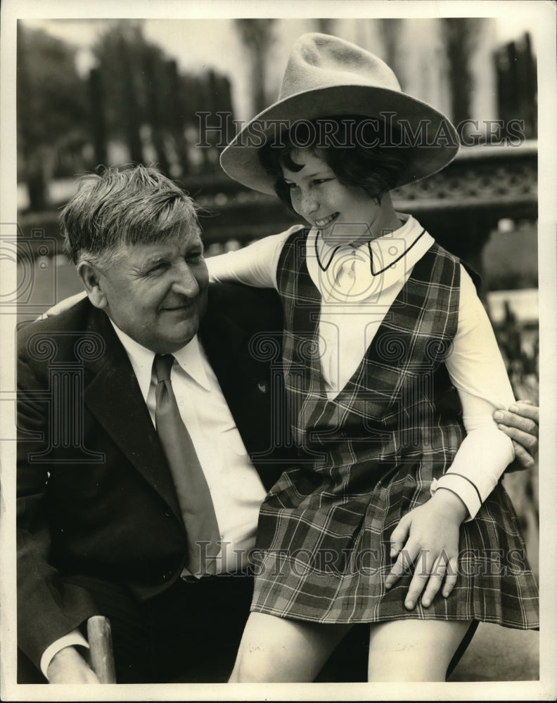 1931 Press Photo Walter Scott &amp; young Mitzi Green in Hollywood - Historic Images
