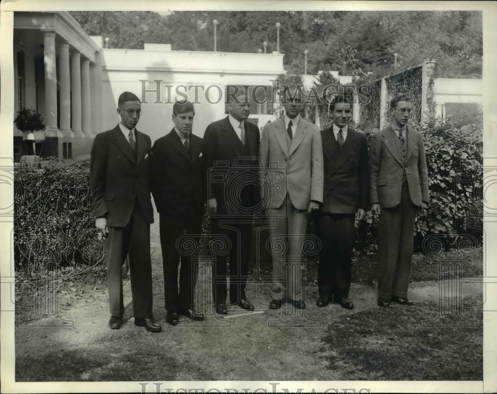 1932 Press Photo Four High School International Oratorical Contest Competitors - Historic Images