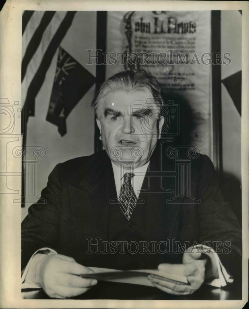 1946 Press Photo John L Lewis of United Mine Workers Calls off Strike Washington - Historic Images