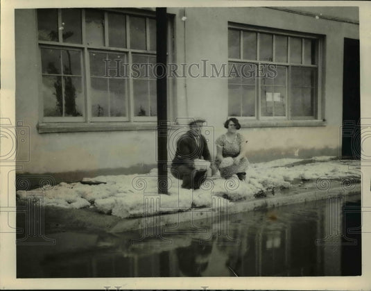 1926 Press Photo Southgate La Calif piles of hail after freak storm-Historic Images