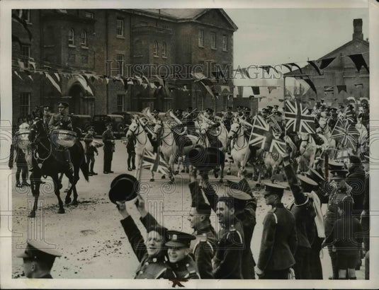 1937 Aldershot Barracks & troops  with horses for Coronation-Historic Images