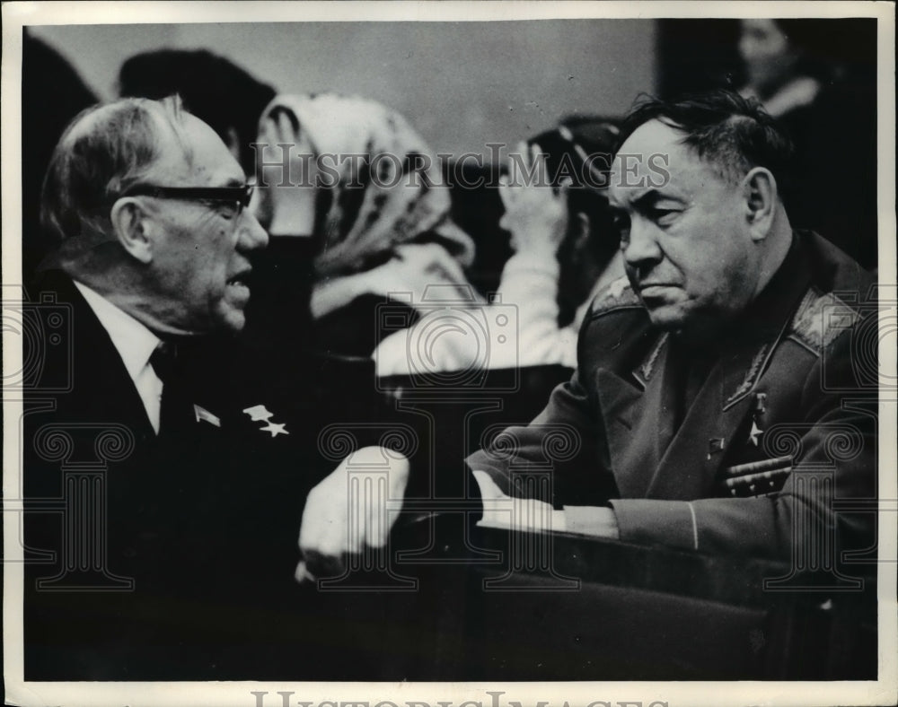 1968 Press Photo M. A. Lavrentyev and M. V. Zakharov at USSR Supreme Session - Historic Images