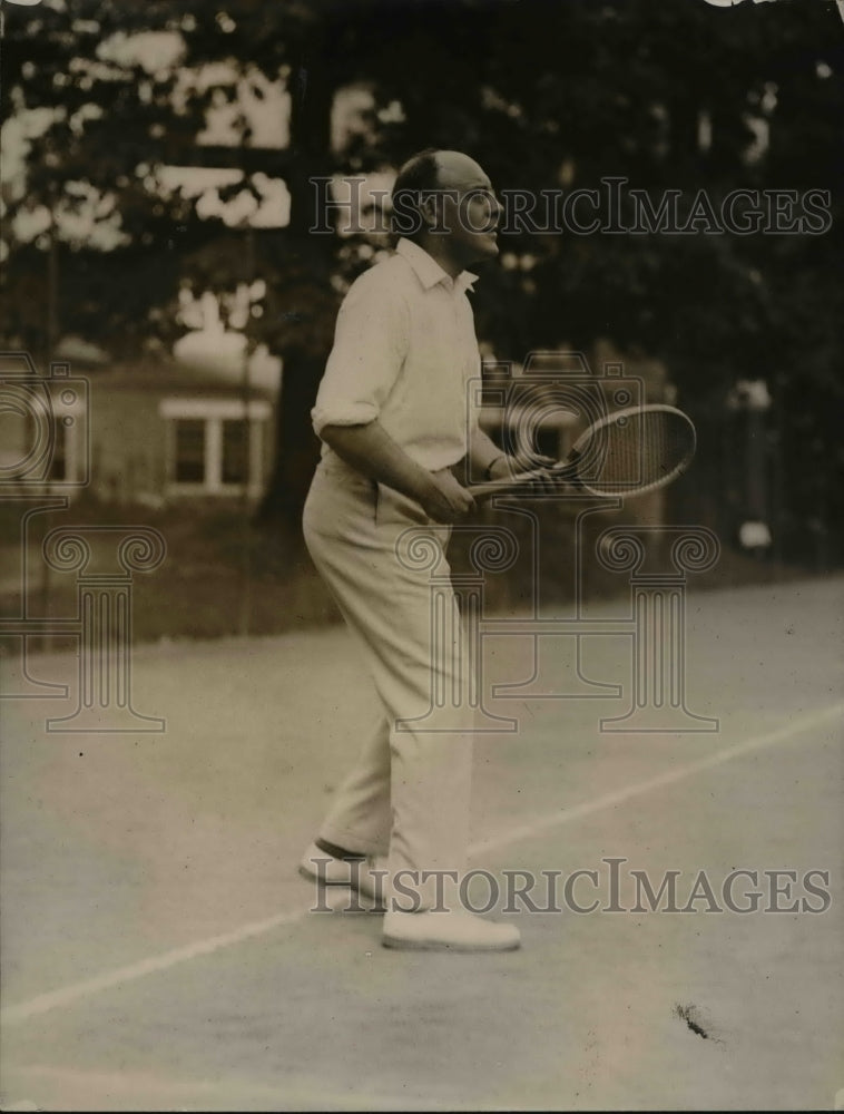 1920 Press Photo British Amb Sir Auckland Geddes playing tennis - Historic Images