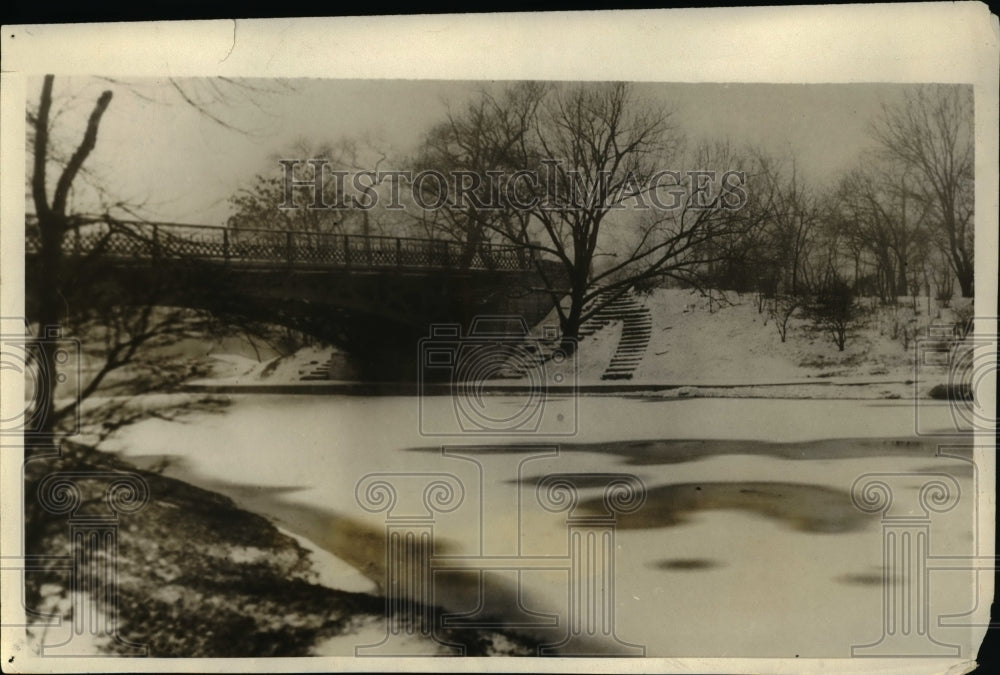 1930 Press Photo Lincoln Park in Chicago Ill during 1st snowfall of season - Historic Images