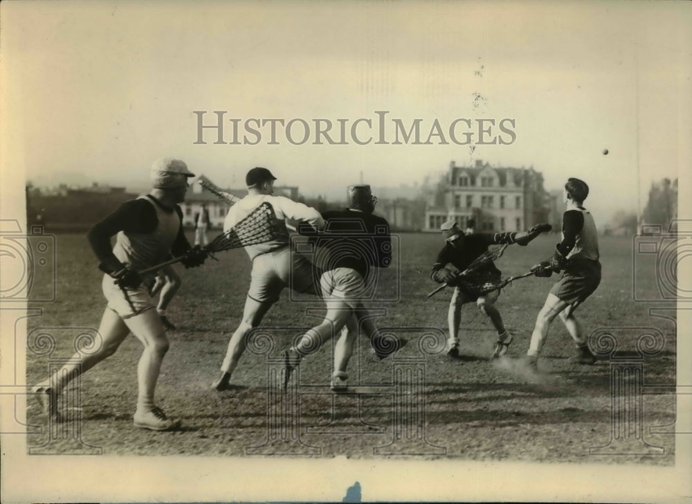 1928 Press Photo NY La Crosse club at Castle Poinbt fileld - Historic Images