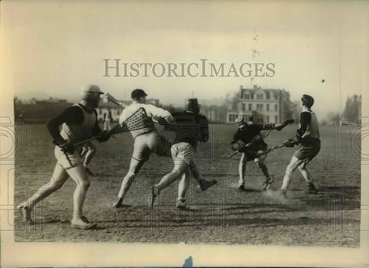 1928 Press Photo NY La Crosse club at Castle Poinbt fileld - Historic Images