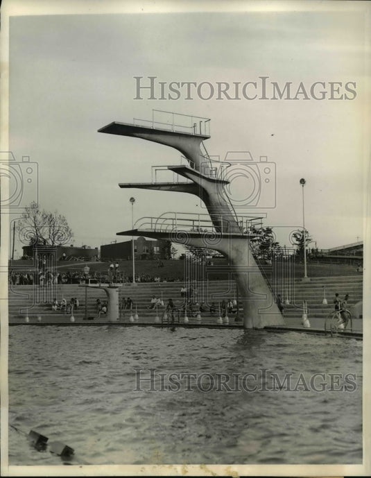1936 Press Photo diving platform at Astorial Pool, 1936 Olympic Games - Historic Images