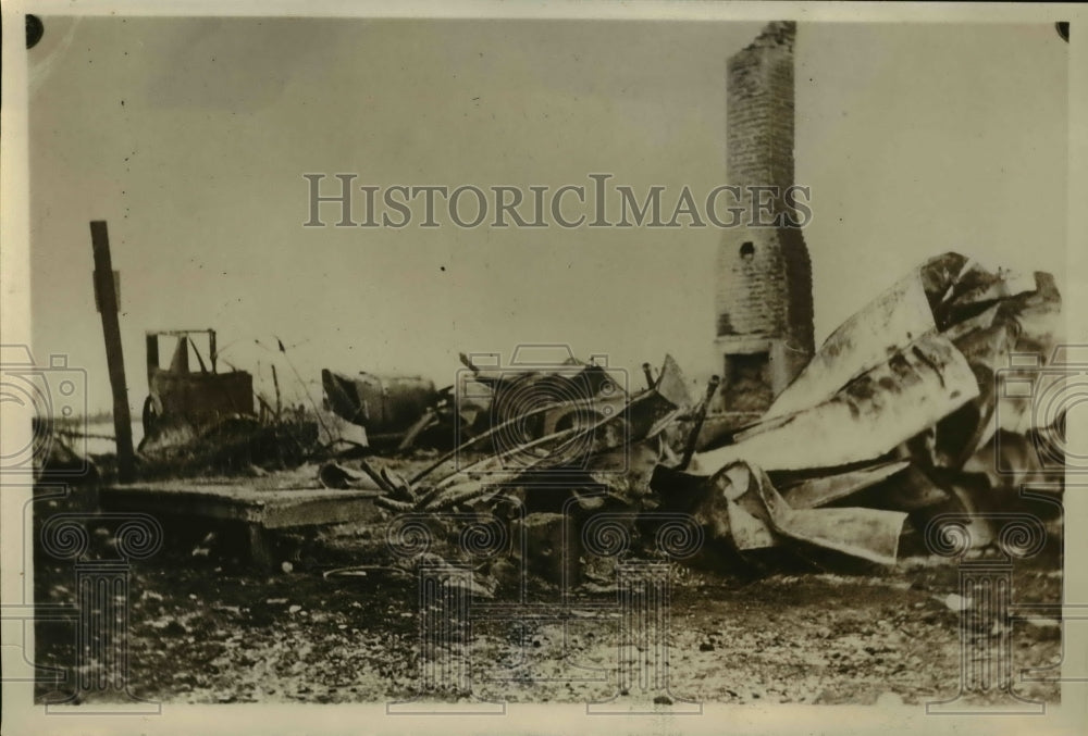 1929 Press Photo Peter Sines home burned down at Buckhannon W VA mine town - Historic Images