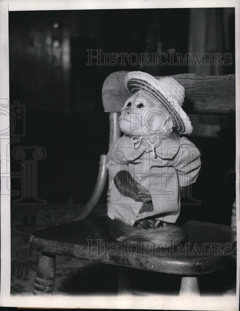 1946 Press Photo Pancho boasting his red jacket &amp; Mexican hat at  Marnitz&#39;s Hse - Historic Images