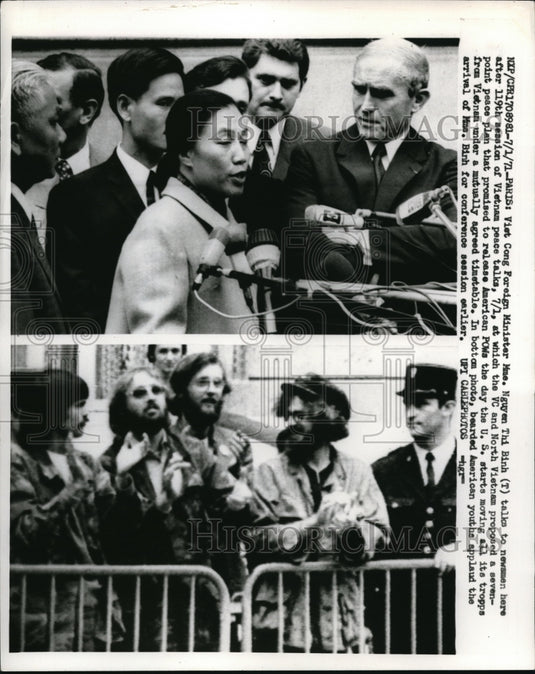 1971 Press Photo Nguyen Thi Binh Viet Cong Vietnam Peace Talks Paris - Historic Images