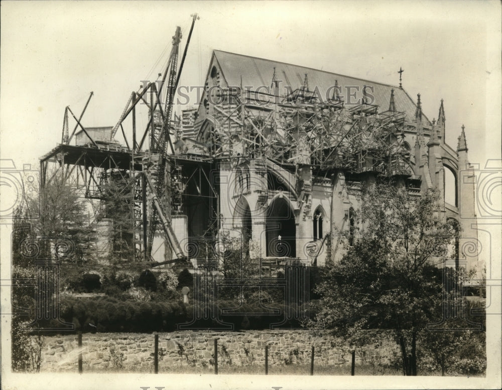 1929 Press Photo Washington Cathedral being remodeled-Historic Images