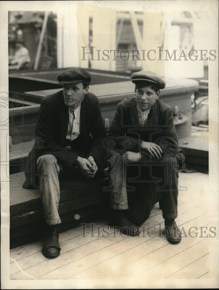 1923 Press Photo NYC James Ferguson &amp; James Foley stowaways on SS Orca - Historic Images
