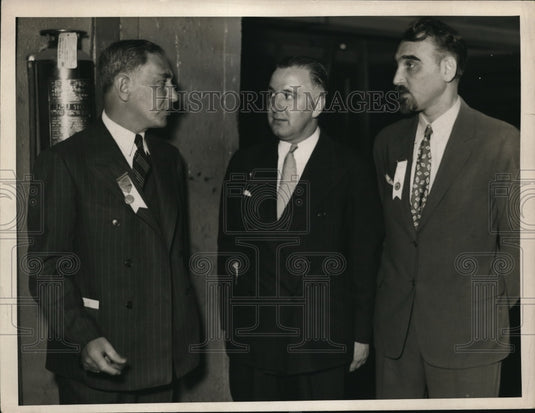 1936 Press Photo Beryl Peppercorn, Al Dalton, Jacob Patofsky in Cleveland Ohio - Historic Images