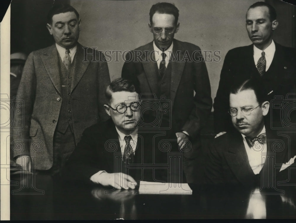 1929 Press Photo Judge Hardy Inquisitors W Little Clare Woolwine W Hornblower - Historic Images