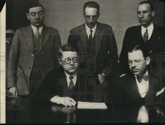 1929 Press Photo Judge Hardy Inquisitors W Little Clare Woolwine W Hornblower - Historic Images