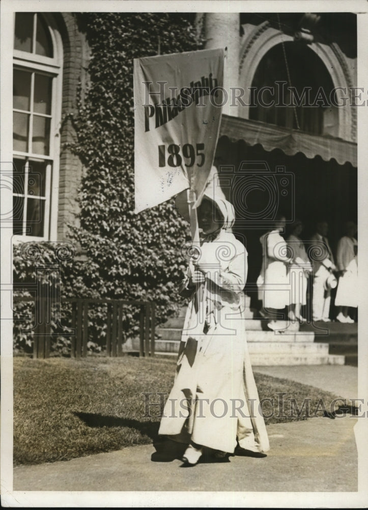 1931 Press Photo Smith College Class day in Pa. Mrs Anna Cliff in Quaker garb - Historic Images