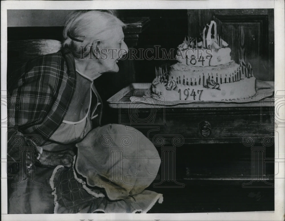 1947 Press Photo Molo Mo. Aunt Liza McKEnzie turns 100 years old - Historic Images