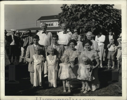 1935 Press Photo Maurice & Rich Scinbeckler, MAry & Carolyn Cock - Historic Images