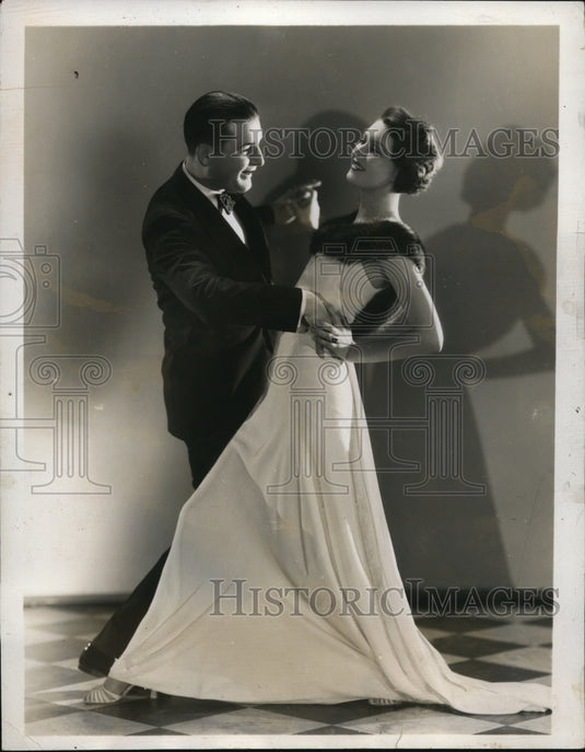 1933 Press Photo Gene LaVerne Teaching Vera Endels Hollywood Tango - Historic Images