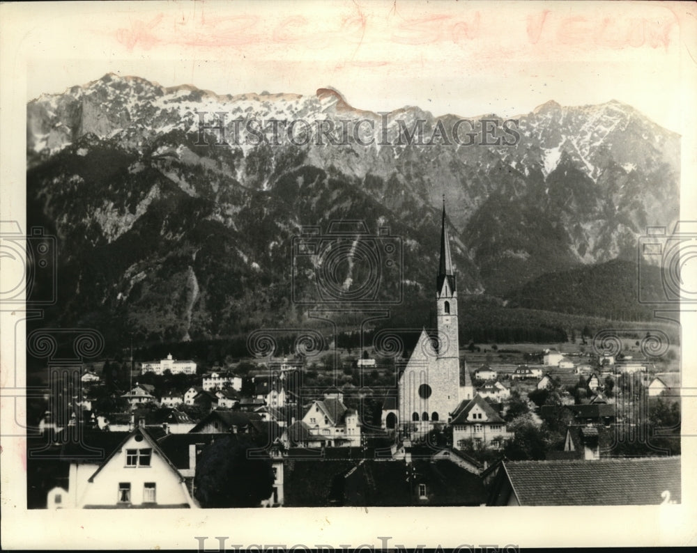 1938 Press Photo A view of Vaduz, capital of Liechtenstein. - Historic Images