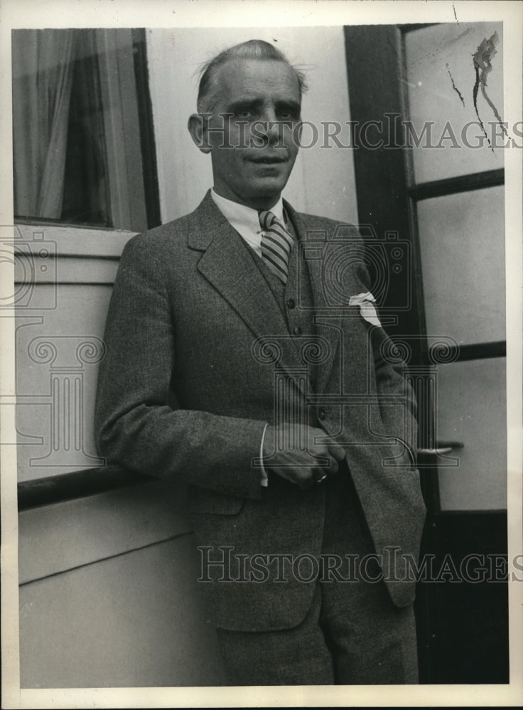 1932 Press Photo Conductor Willem Van Hoogstraten on S.S. Bremen - Historic Images