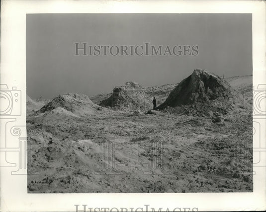 1936 Press Photo Limestone Pinnacles Uncovered in Florida Ship Canal Excavation - Historic Images