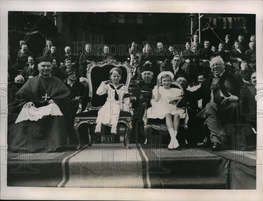 1936 Press Photo Crown Prince Baudoin and Princess Josephine Charlotte, - Historic Images