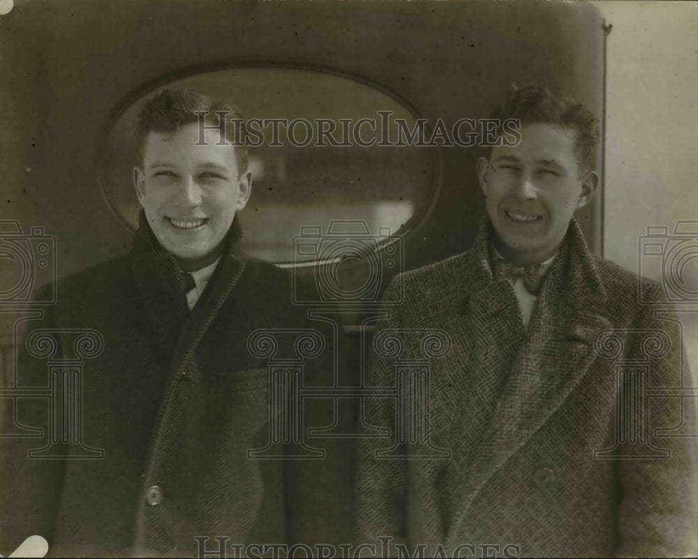 1928 Press Photo Ralph Eckhart (left) and Ted Stevens. - Historic Images