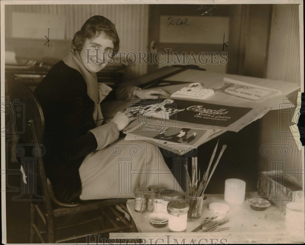 1922 Press Photo Jeannette Maxfield, billboard designer - Historic Images