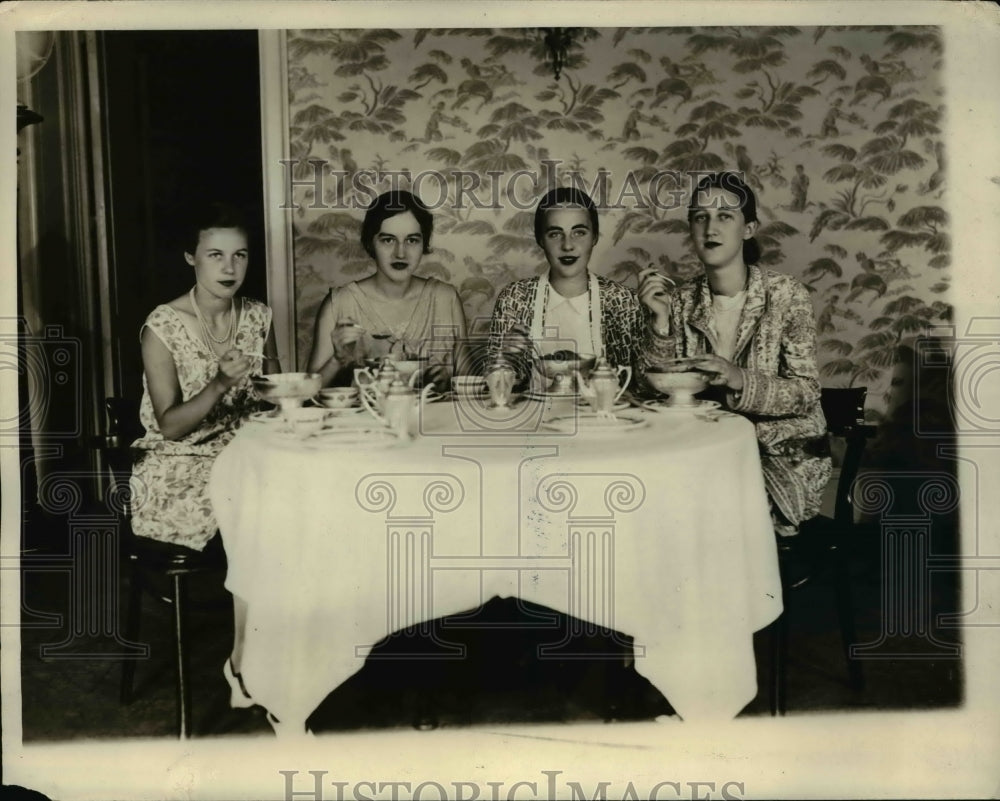 1929 Press Photo Lalle Lynn, Elizabeth Dunlap, Virginia Yellott, Caroline Henry, - Historic Images