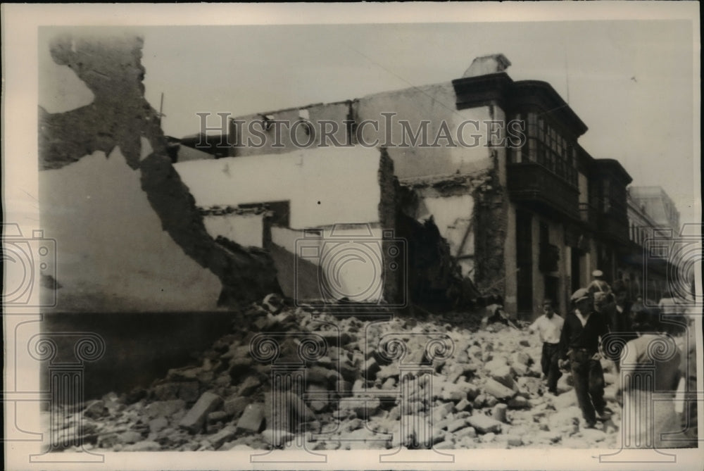 1940 Press Photo earthquake damage in Lima, Peru, 300 dead - Historic Images