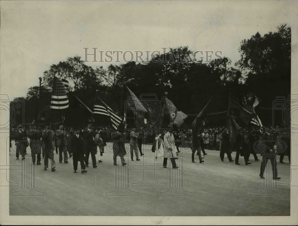 1930 Press Photo American Legion, Chicago Contingent, marching in Paris. - Historic Images